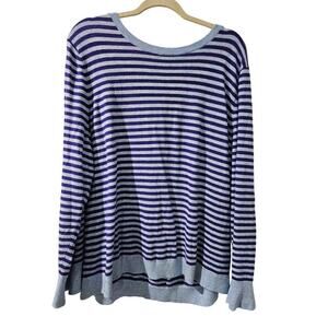 Talbots Women's‎ Blue and Purple striped Lambswool blend Sweater 3X
